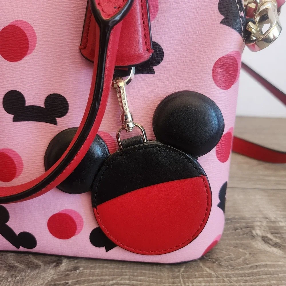 Kate Spade New York Disney Parks Mickey Mouse Ears Pink Red Purse Tote Bag READ